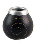 Mate Gourd "Calabaza espiral roja" BLACK